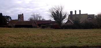 Church Farm and church January 2009